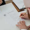 a divorce attorney reviewing divorce papers